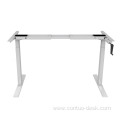 High Quality Hand Crank Manual Table Rocker Height Adjustable Manual Desk With 2 Lifting Columns